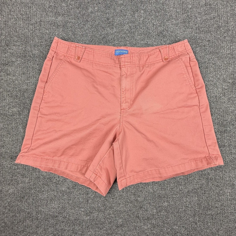 Dockers Chino‎ Shorts Womens 18 Pink Favorite Fit Twill Casual Cotton Pockets